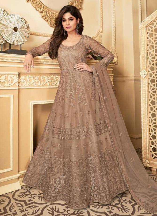 AASHIRWAD PEACOCK Fancy Designer Stylish Heavy Wedding Wear Butterfly Net With Front And Back Embroidery Work Salwar Suit Collection